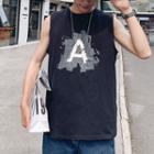Alphabet Print Sleeveless T-shirt