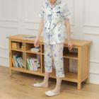 Loungewear Set: Flower Print Short-sleeve Top + Capri Pants