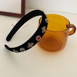 Embellished Velvet Headband As Shown In Figure - One Size