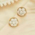 Faux Leather Alloy Disc Earring