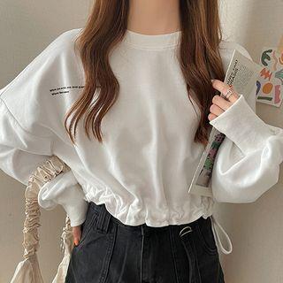 Round-neck Long-sleeve Cropped Sweatshirt