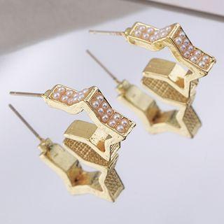 Rhinestone Alloy Star Earring As Shown In Figure - One Size