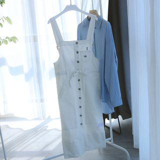 Button-up Denim Overall Dress