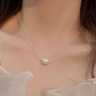 Faux Pearl Necklace 1 Pc - Off-white - One Size