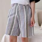 Band-waist Summer Striped Shorts