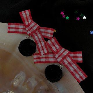 Plaid Bow Earring