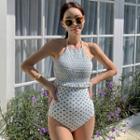 Dotted Ruched Swimsuit