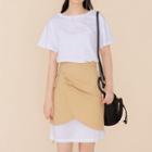 Set: Plain Short Sleeve T-shirt Dress + Wrap Skirt