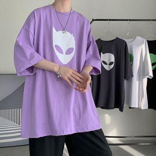 Cartoon Printed Round-neck Short Sleeve T-shirt