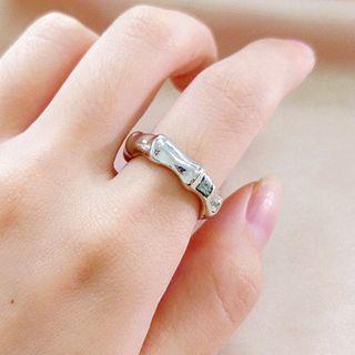 Bamboo Ring Open Ring - Gold Plating - Silver - One Size