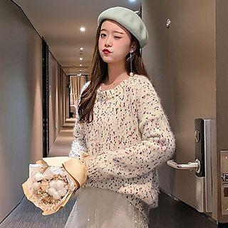Crew Neck Sweater Beige - One Size