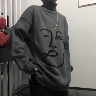 Printed Turtle Neck Sweater