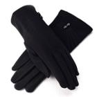 Fleece-lined Buttoned Gloves