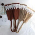Knit Shoulder Bag With Lace