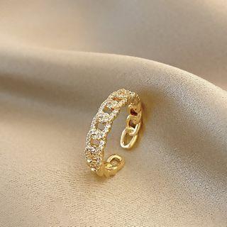 Chained Rhinestone Open Ring