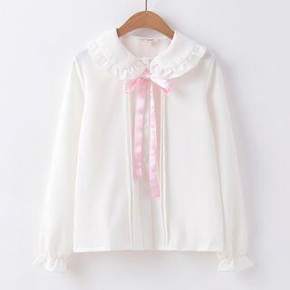 Frill-trim Peter Pan Collar Shirt