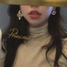 Non-matching Rhinestone & Alloy Flower Earring