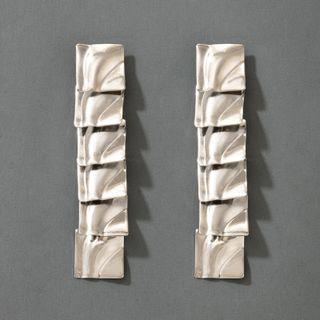 Square Alloy Dangle Earring 20237 - 1 Pair - Silver - One Size