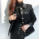 Single-breasted Jacket / Slit Midi Pencil Skirt
