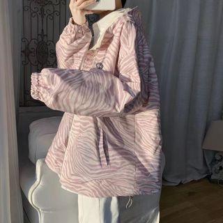 Reversible Zebra Print Hooded Jacket