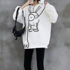 3d-accent Cartoon Print Sweatshirt
