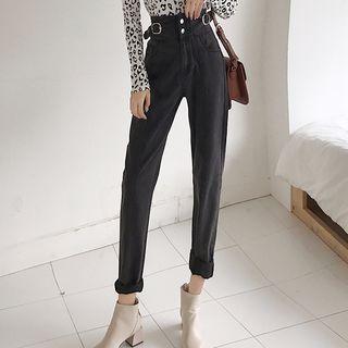 Cropped High Waist Harem Jeans