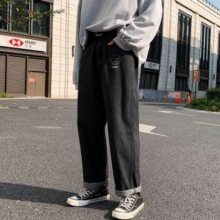 Smiley Face Wide-leg Jeans