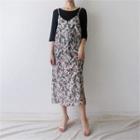 Spaghetti Strap Patterned Maxi Pinafore Dress