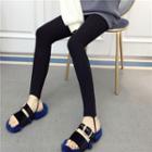 Fleece-lined Tie-waist Slim Leggings
