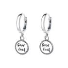 Sterling Silver Lettering Drop Earring 044fr - 1 Pair - 925 Silver - Silver - One Size