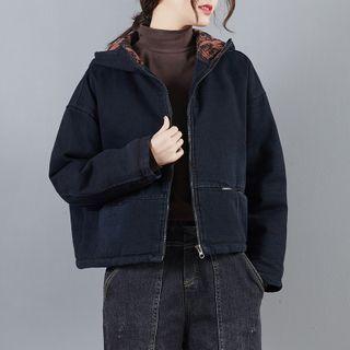 Denim Padded Cropped Coat