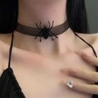 Spider Lace Choker Black - One Size