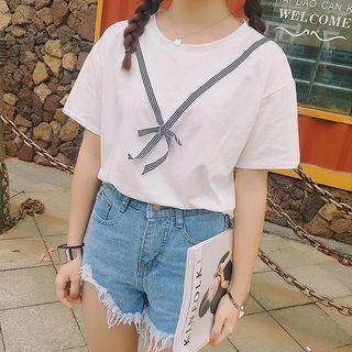Loose-fit Bow Short-sleeve T-shirt