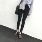 Asymmetrical High-waist Skinny Pants