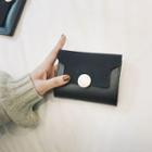 Faux-leather Buttoned Wallet