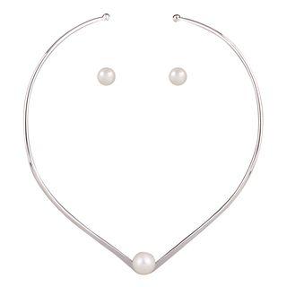 Set: Beaded Necklace + Beaded Earrings