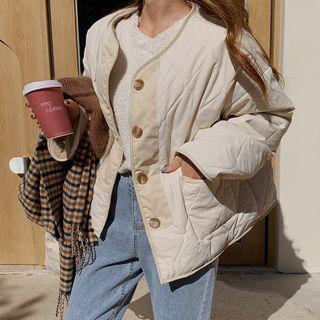 Reversible Quilted Jacket Ivory - One Size
