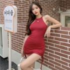 Strapless Drawstring Sheath Dress