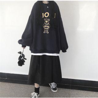 Cartoon Print Loose-fit Pullover