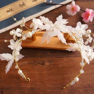 Faux Pearl Branches Headpiece 1 Pc - White - One Size