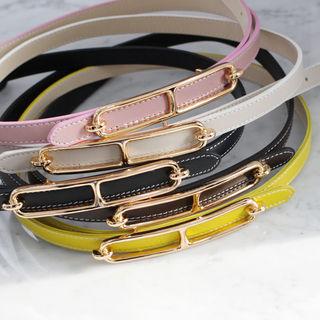 Colored Genuine-leather Thin Belt