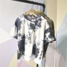 Short-sleeve Mock Two-piece Print T-shirt