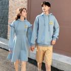 Couple Matching Patched Hoodie / Dress