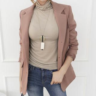 Flap-pocket Long Blazer