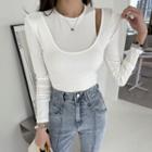 Cutaway-trim Slim-fit Top