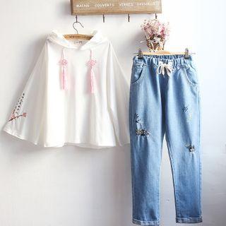 Embroidered Hoodie / Harem Jeans / Set
