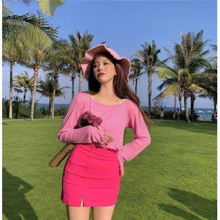 Long-sleeve T-shirt / Camisole Top / Pencil Skirt