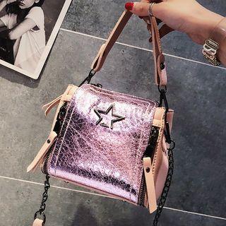 Crack Effect Bucket Bag