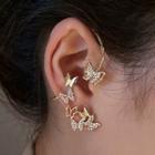 Sterling Silver Cz Butterfly Ear Cuff Right - 1 Pc - Gold - One Size