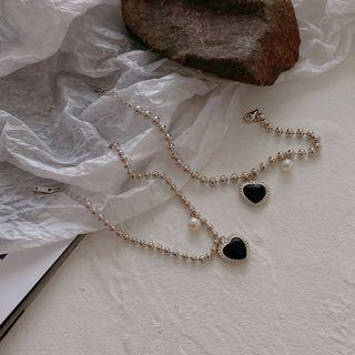 Heart Faux Pearl Bracelet